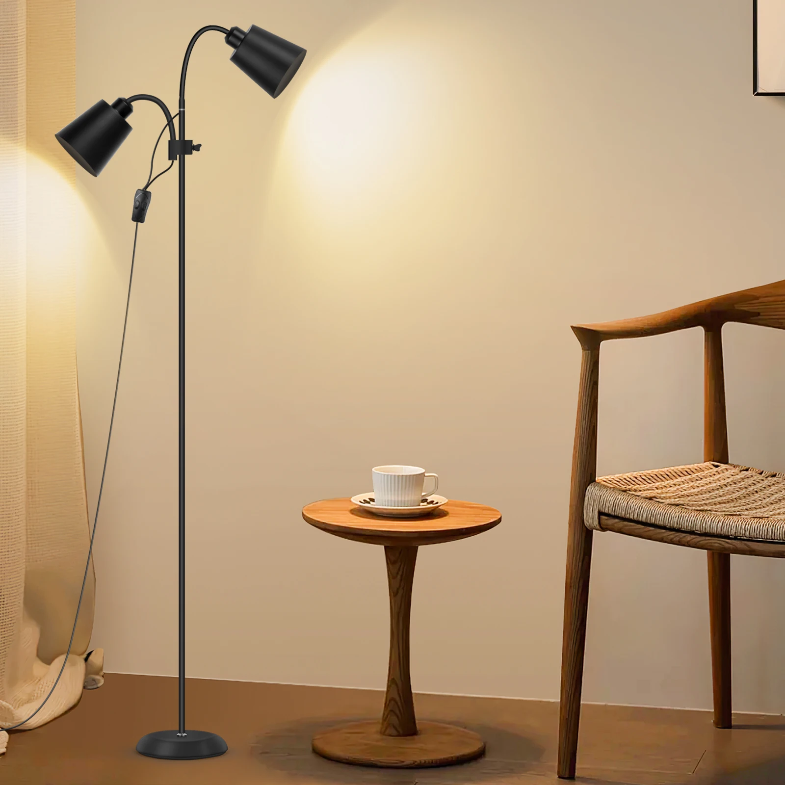 Moderne Stehlampe Design Leselampe Stangenlampe mit Schirm Hohe Lampe für Wohnzimmer Schlafzimmer Büro Esszimmer
