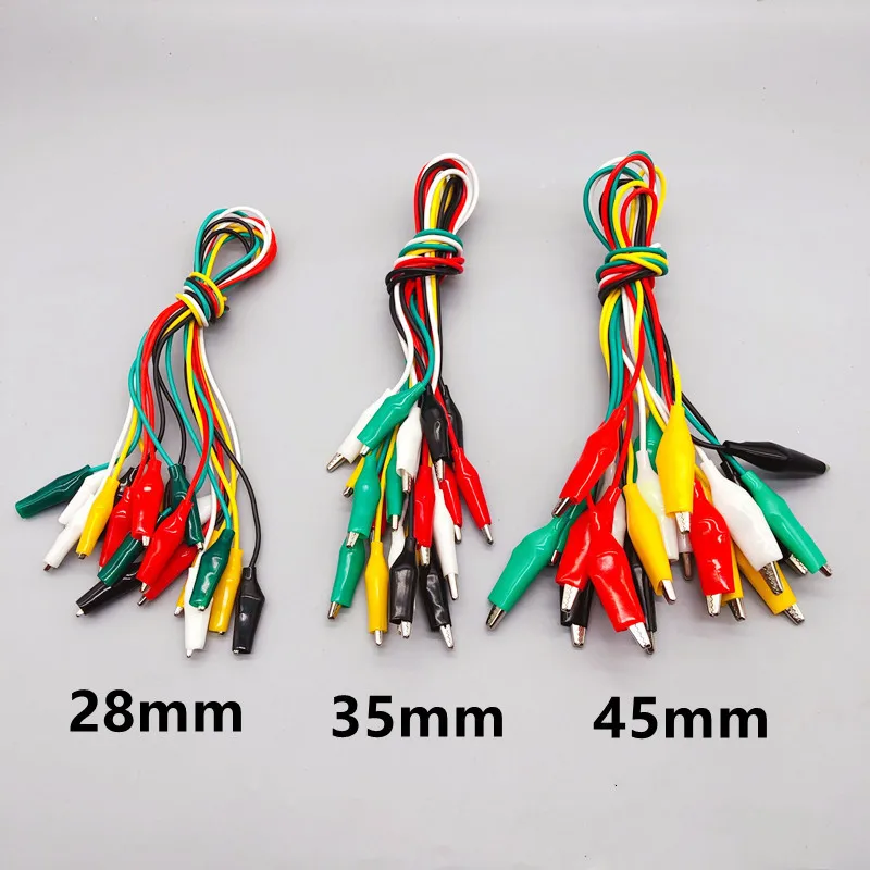 10 Stück/1 Set Krokodilklemmen Elektrische DIY-Testleitungen Doppelendige Krokodilklemmen Testkabel 46CM Image