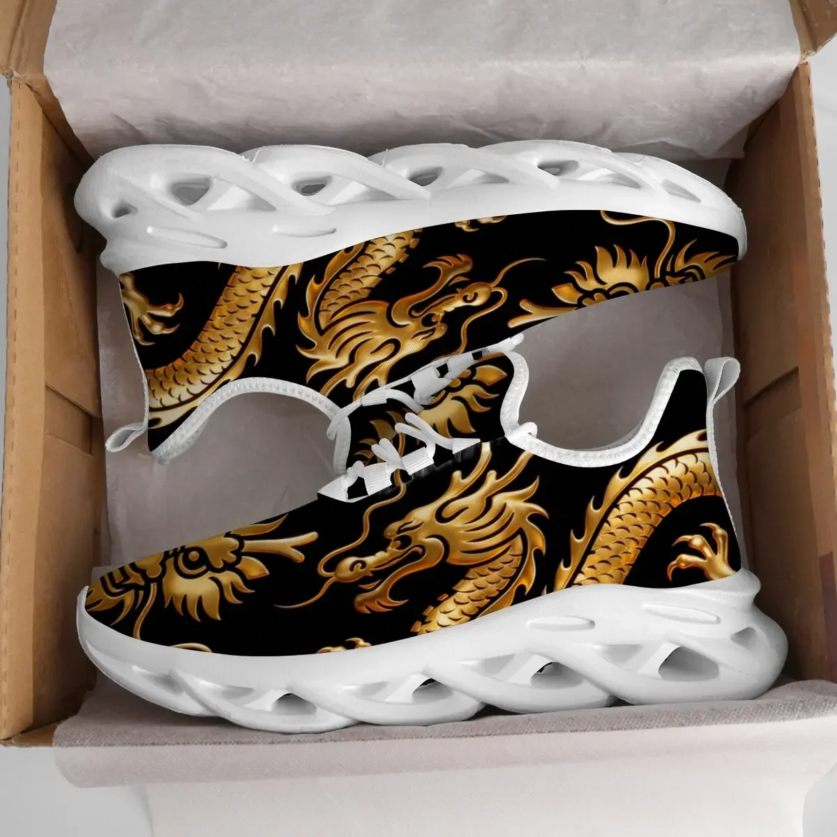 Dragon Graphics Turnschuhe Männer Mesh Atmungsaktive Casual Männer Schuhe Unisex Licht Dicke Sohle Paar Schuhe Athletische Turnschuhe Frauen Schuhe