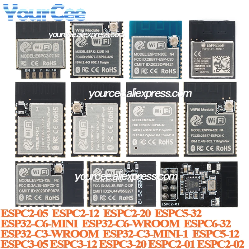 10 Stück/1 Stück ESPC3 ESPC2 ESPC5 ESPC6 Ble5.0 WiFi Wireless Modul ESP32-C3-MINI ESP32C3 ESP32-C3-WROOM ESPC5-12E ESP32-C3-MINI ESP32 Image