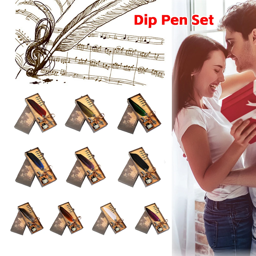 Seidiger Füllfederhalter im Europäischen Retro-Stil Federstift für Abschluss Geburtstag Büro Unterschrift Geschenk Kalligraphie Schreibwaren Image