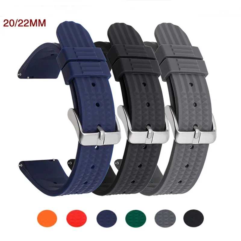 Waffel-Silikonarmband für Seiko Water Ghost 007 Abalone Herren Sport Tauchen Schnellverschluss 20 mm 22 mm Gummi-Uhrenarmband Image