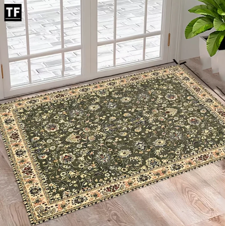 Rechteckige Bodenmatte im Bohemian-Stil Luxuriöser Teppich Modische Bodenmatte für Eingangsbereich Wohnzimmer Schlafzimmer Küche Waschküche Image