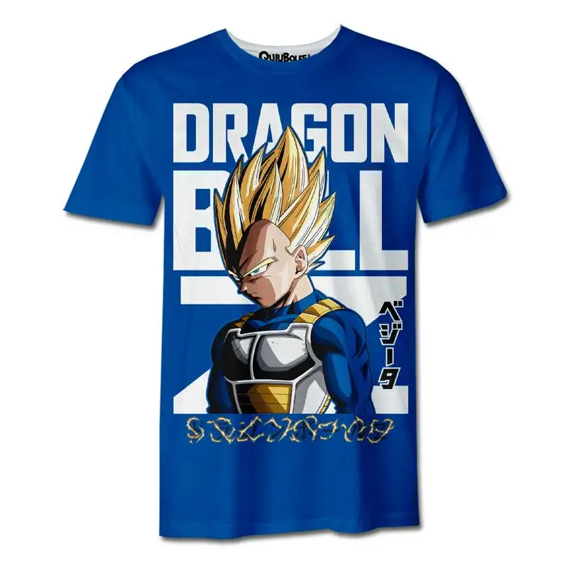 2026 Mode Dragon Ball Z Vegeta Super Saiyan T-Shirt für Herren und Damen mit Japanischem Text Schnelltrocknend Lässiges Anime-Fan T-Shirt Image
