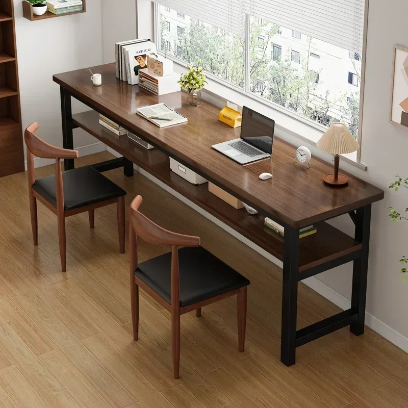 Schreibtisch für Studenten, Lernen, moderner einfacher Doppelschreibtisch, Mietzimmer, einfacher Computertisch, schmaler Wandtisch, langer Tisch