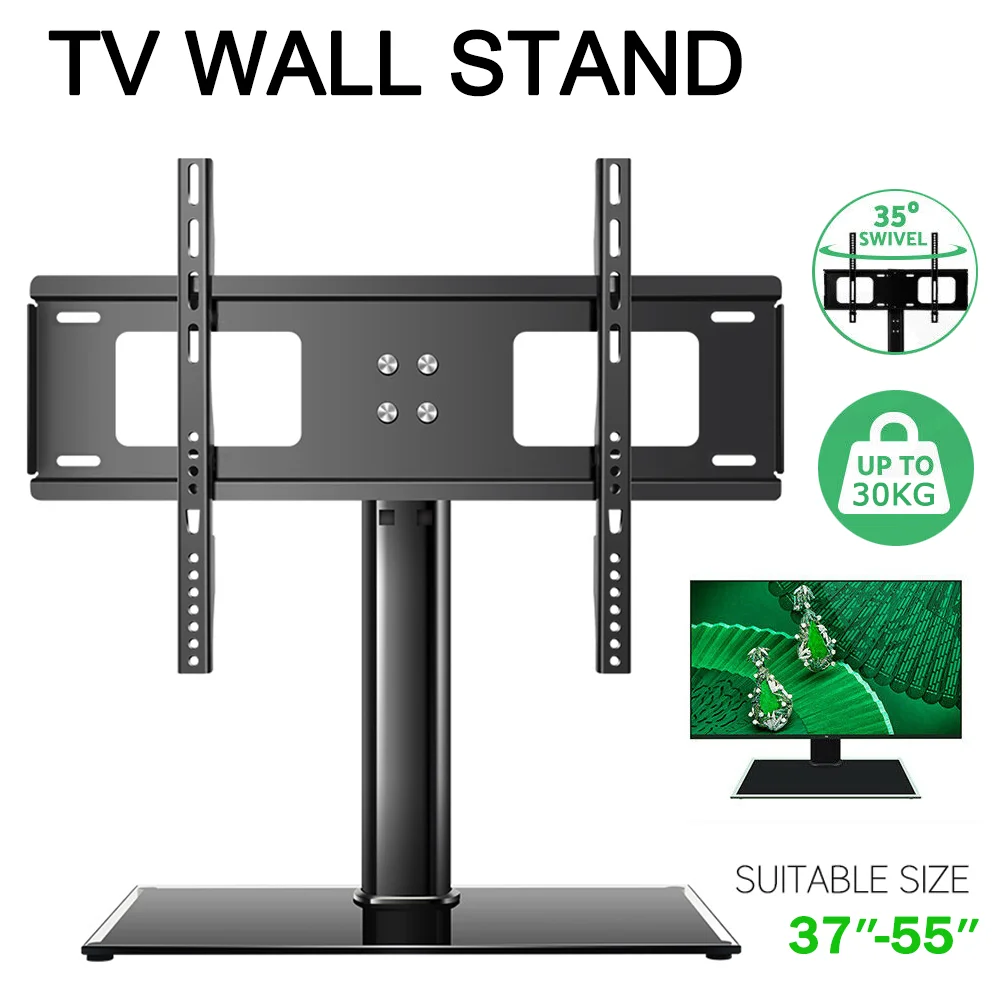 TV-Wandhalterung 37"-55" LCD-TV-Ständer Halterungen TV-Ständerhalter Rahmen Wandmonitor Tablet Freistehende Profil-Tischhalterung