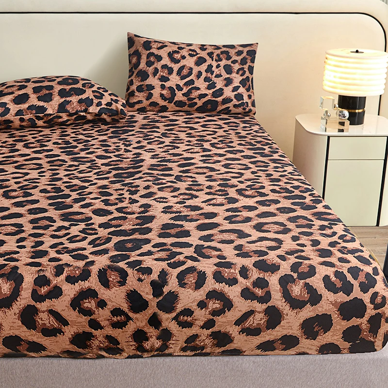 1 Stück Leopardenmuster-Bettlaken für Erwachsene, Einzel-/Queen-/King-Size-Bettlaken, hautfreundlich, lençol de cama de casal Image