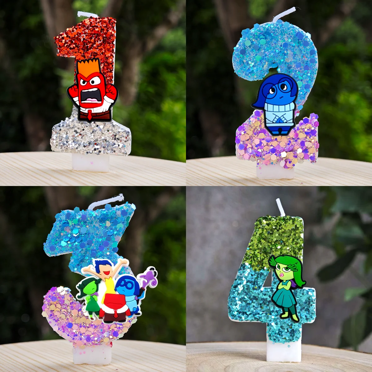 Joy Sadness Inside Out Kerze Nummer 0-9 Geburtstagstortenkerze Deko Inside Out Geburtstagsparty Tortendekoration Babyparty Deko Geschenk Image