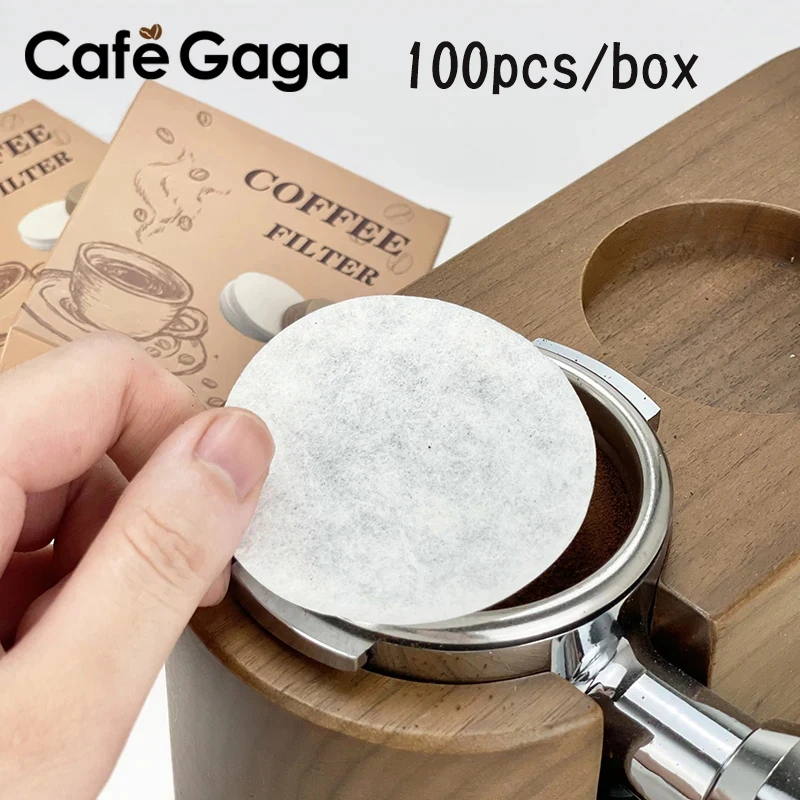 Kaffee Filter Papier Espresso Papier Filter 51mm 53mm 58mm 100 stücke Puck Bildschirm Für Delonghi Breville Siebträger maschine Werkzeuge Image