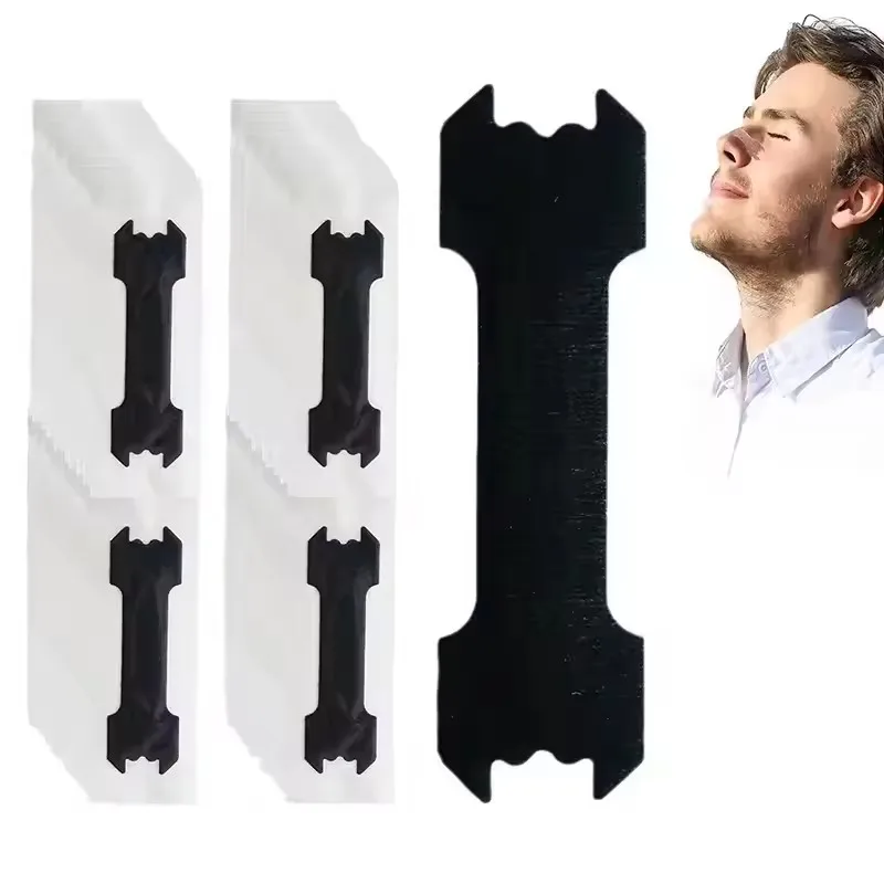 60/30/10/1 Stück Schwarze Nasenstreifen Extra Stark, Nasale Pflaster für Besseren Schlaf, Nicht-Invasive Anti-Schnarch-Streifen für Erwachsene und Kinder Image