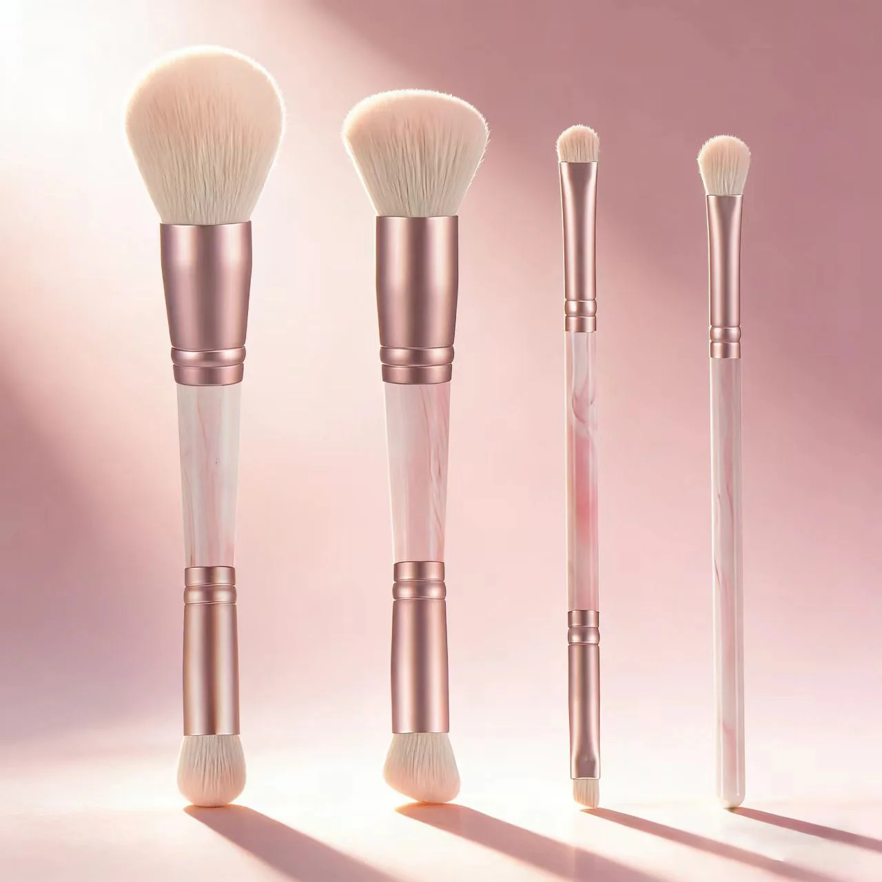 Doppelseitiger Multifunktions-Make-up-Pinsel für Puder, Rouge, Concealer, Konturierung, Lidschatten & Augenbrauen-Pflege Image