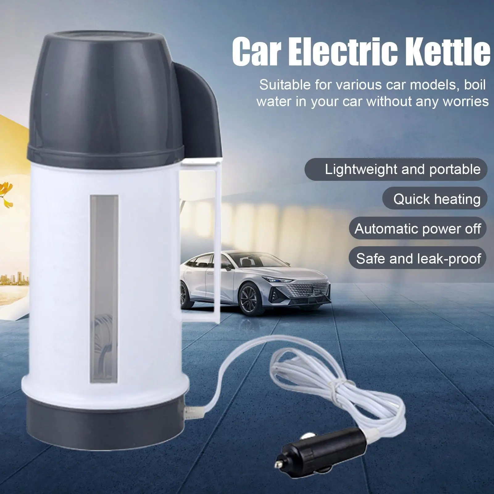 Auto Wasserkocher 12/24 V Elektrische Teekannen Auto Kaffeemaschine Mit Elektrische Heizung Für Road-Trip Täglichen reise Wasser Heizung Image