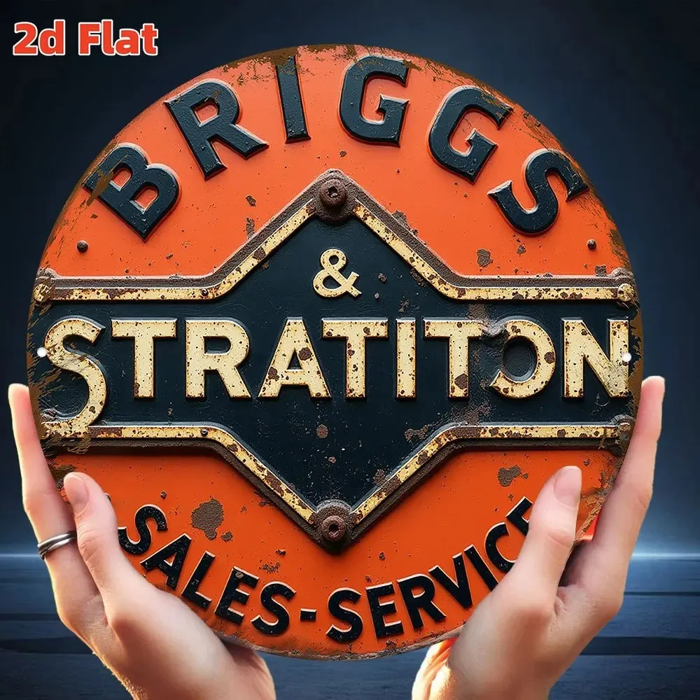2D Vintage Metallschild Orange Schwarz Retro-Dekoration für Briggs & Stratton