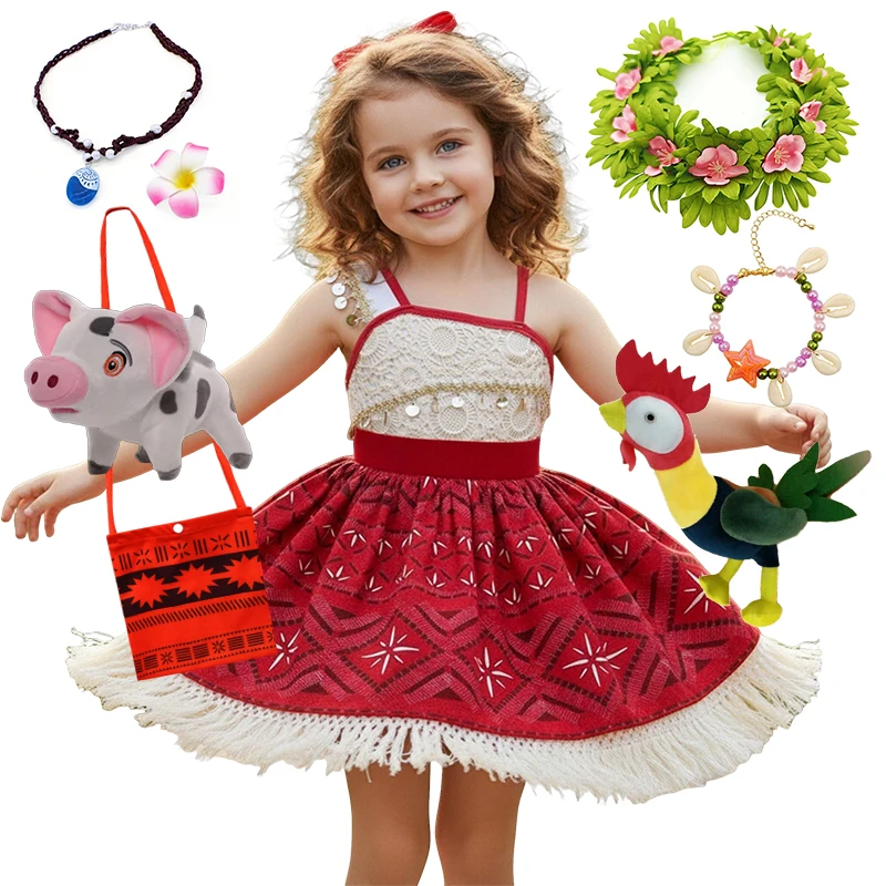 Disney Movie Princess Moana Kleid für kleine Mädchen, Cosplay Vaiana, Karneval, Party, Ozean, Abenteuer, Kostüm, Kinder, Halloween-Kleidung Image