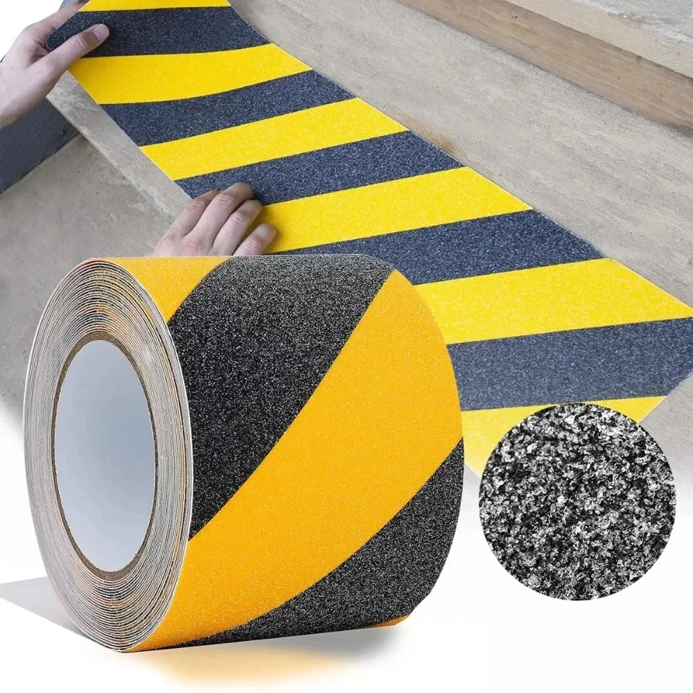 1 Stück 5 m/196,85 Zoll Anti-Rutsch-Klebeband, Anti-Rutsch-Aufkleber für den Außenbereich, stark klebendes Anti-Rutsch-Klebeband, Sicherheits-Traktionsband, Treppenboden, Sicherheit Image