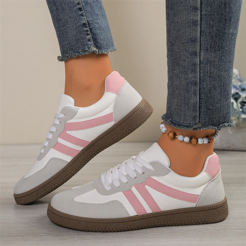 Heißer Verkauf: Rosa vulkanisierte Sneaker für Damen – Klassische Designer-Freizeitschuhe, bequeme, rutschfeste Sportschuhe für Frauen