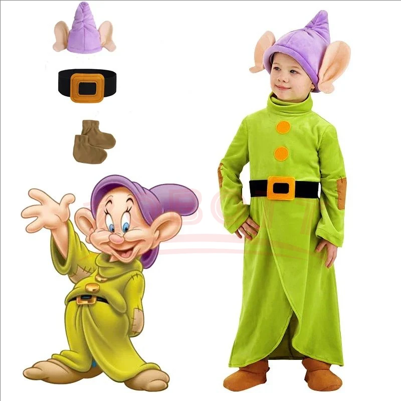 Sieben Zwerg Mann Kostüm Schnee Prinzessin Outfit Weihnachten Kind Jungen Mädchen Große Ohren Elf Pixie Cosplay Santa Party Kleidung Für Kinder Image