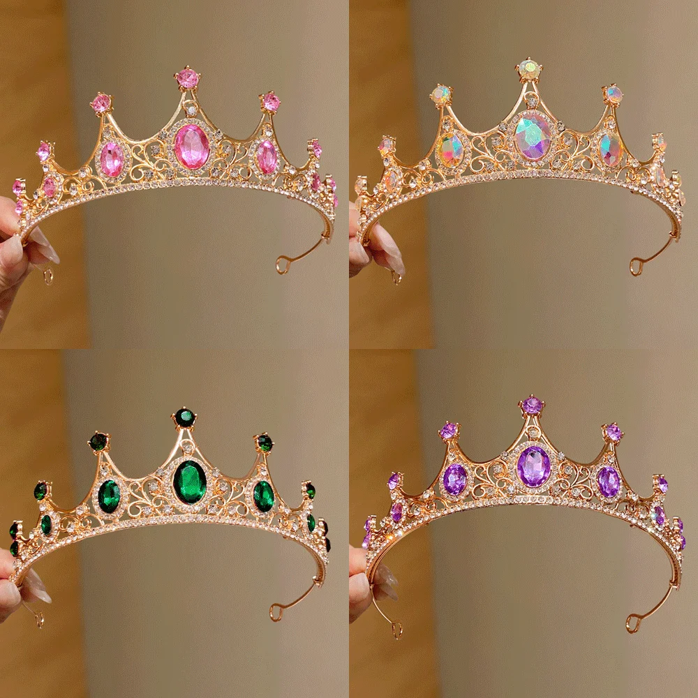 Mehrfarbiges Premium-Kronen-Set, 1-teilig, für süße Mädchen, Geburtstagsgeschenk, Party, Modenschau, unverzichtbares, stilvolles Accessoire Image