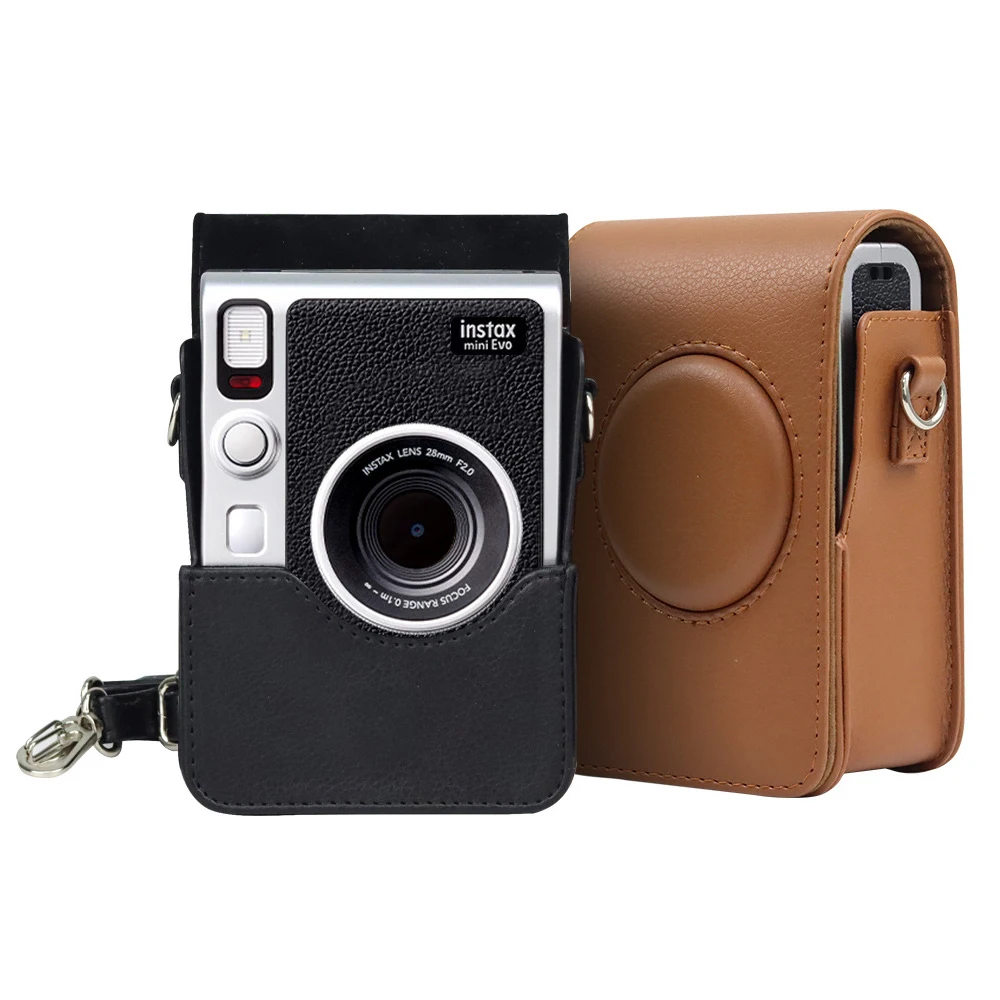 Kameratasche für Fujifilm Instax Mini EVO Sofortbildfilm Kameratasche PU-Leder Weiche Silikonhülle Tasche mit Schultergurt Image