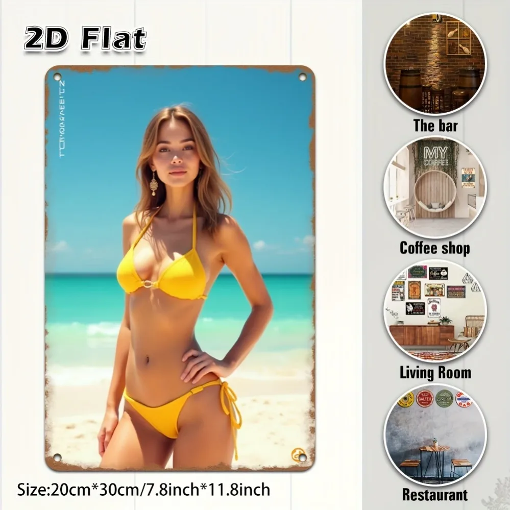 Lustiges Bikini-Mädchen Wandkunst Leinwandposter Heimdekoration Halloween Weihnachtsgeschenk Image