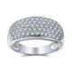 Personalized Micro Pave AAA Cubic Zirconia Cocktail Anniversary Wide CZ Pave Anniversary Statement 1/2 Eternity Dome Wedding Band Ring For Women .925 Sterling Silver Customizable