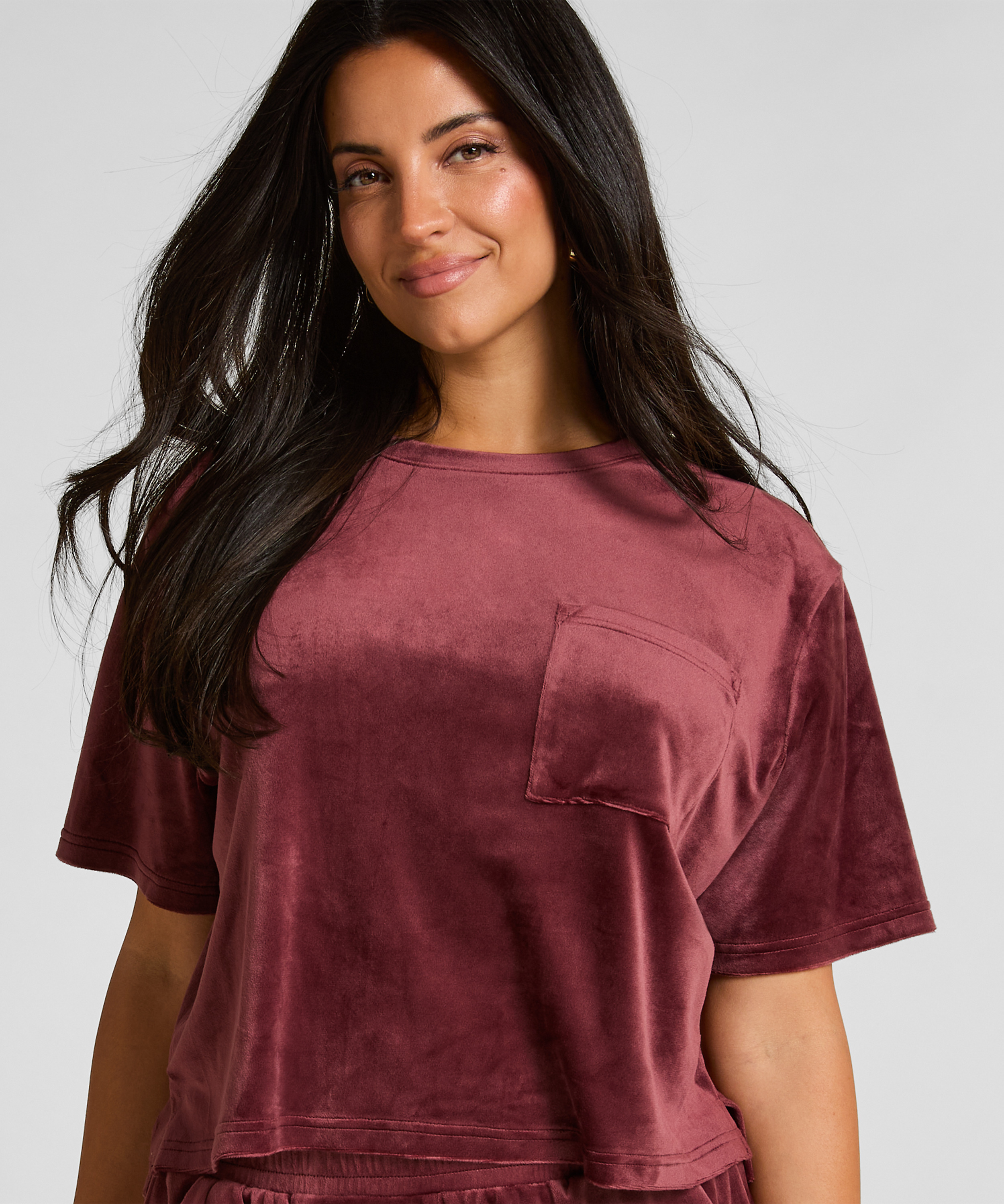 Hunkemöller Womens Top Velours Pocket - Red - Size Small | Hunkemöller Sale | Discount Designer Brands