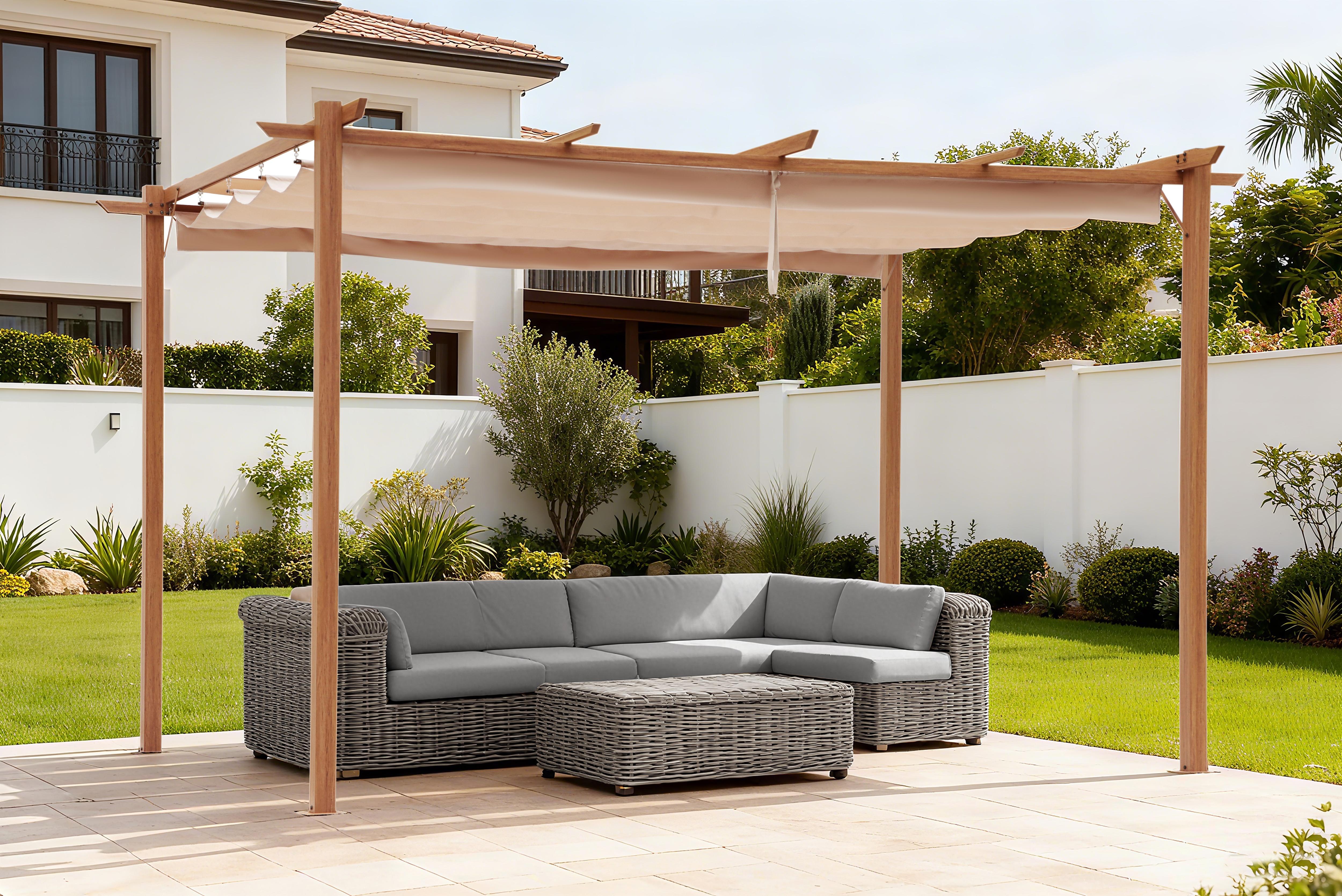 Pavillon KONIFERA "Pergola Tilos", braun, B/H/T: 400cm x 216cm x 300cm, Pavillons, verschiedene Größen/Farben Image