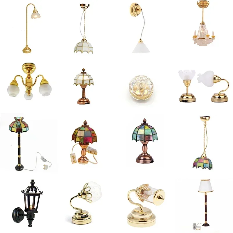Lampe de Table pour maison de poupée, prise Miniature, Mini peut être lumineuse, accessoires de décoration pour maison de poupée, meubles de maison de poupée, jouets