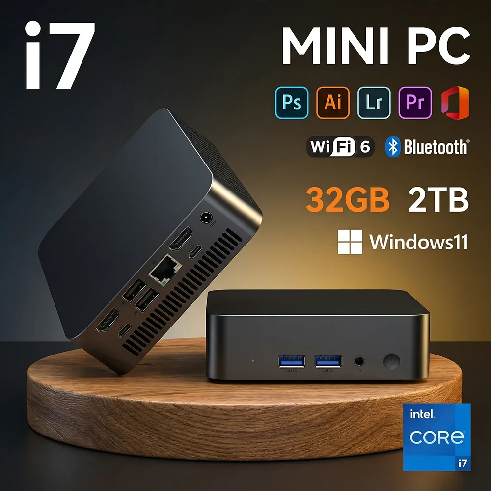 NEW MINI PC Computer Windows11 Intel Core i7-8550U 16GB/32GB RAM 1TB/2TB SSD Mini Gaming Pc Desktop Computer Support 4K HD