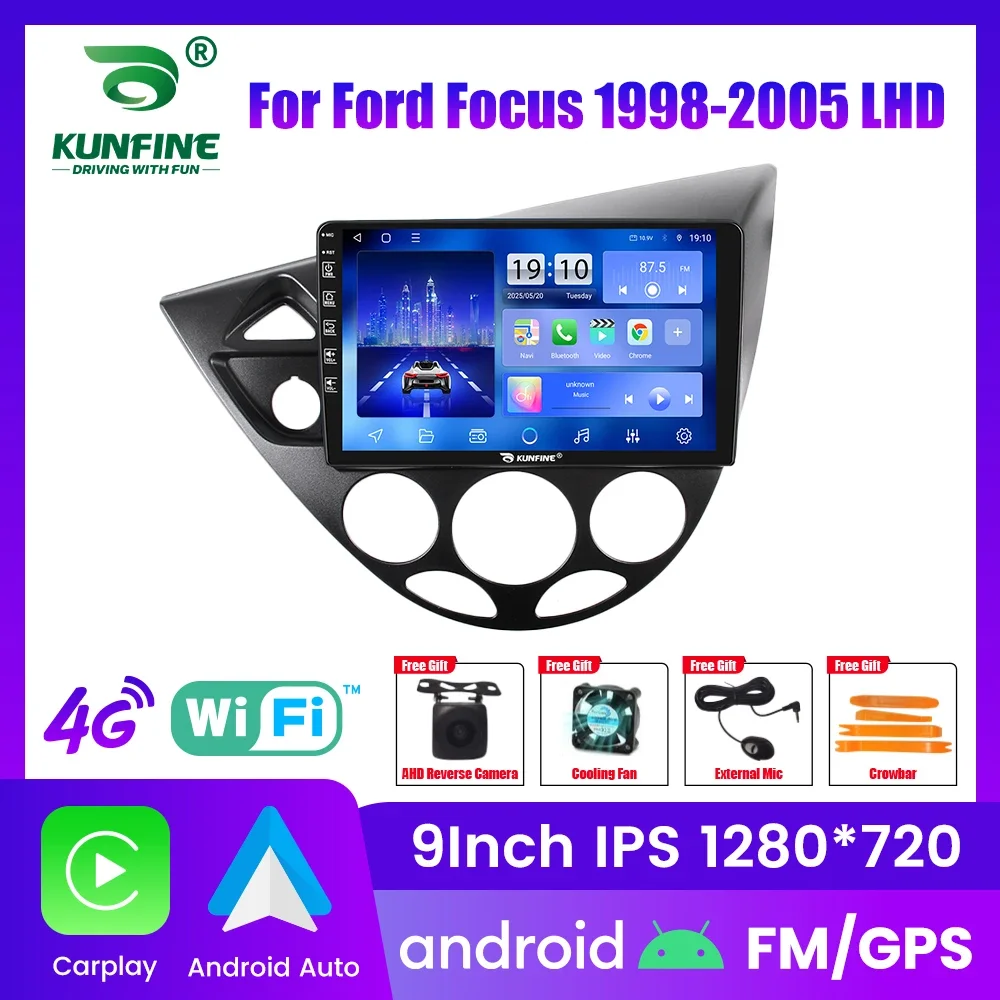 Android Autoradio für Ford Focus 1998-2005, 2Din Octa-Core GPS-Navigationssystem mit IPS-Bildschirm, Carplay und Android Auto Image