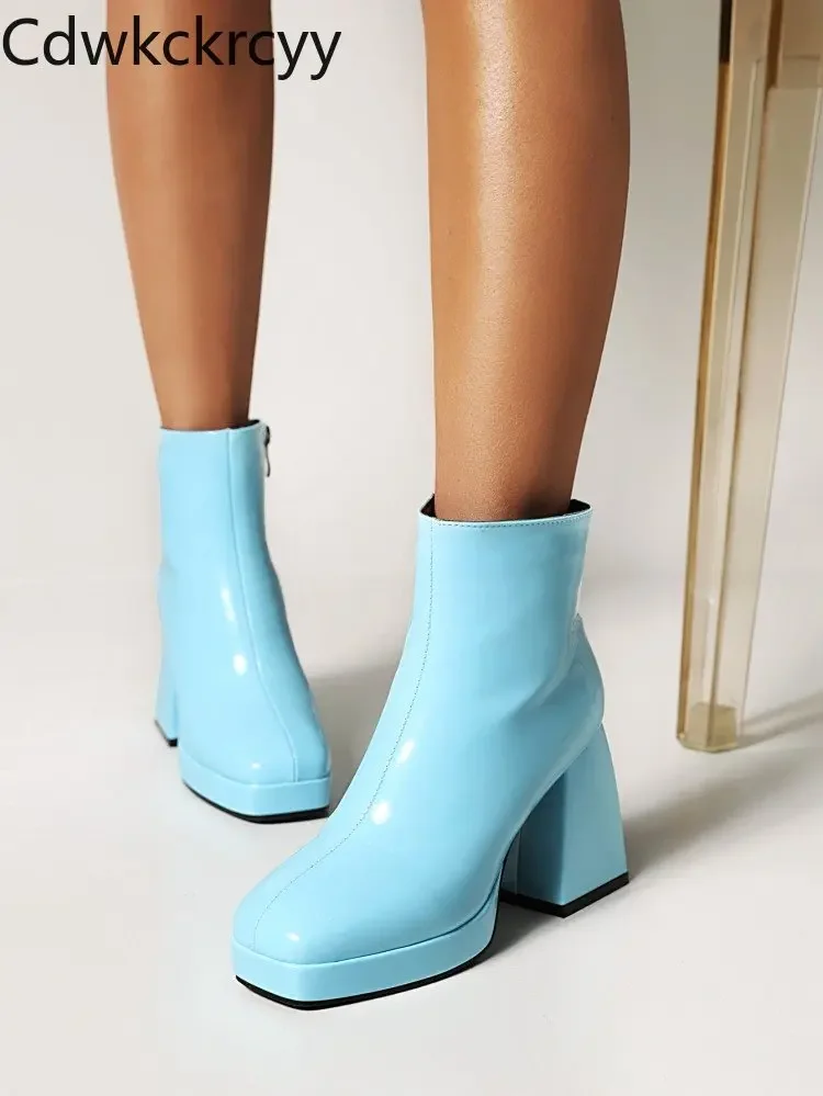 Herbst-und Winter mode Niedrig zylinder hochhackige Damen stiefel pinky color süße hochhackige Damenschuhe hoch 9cm Größe 34-47