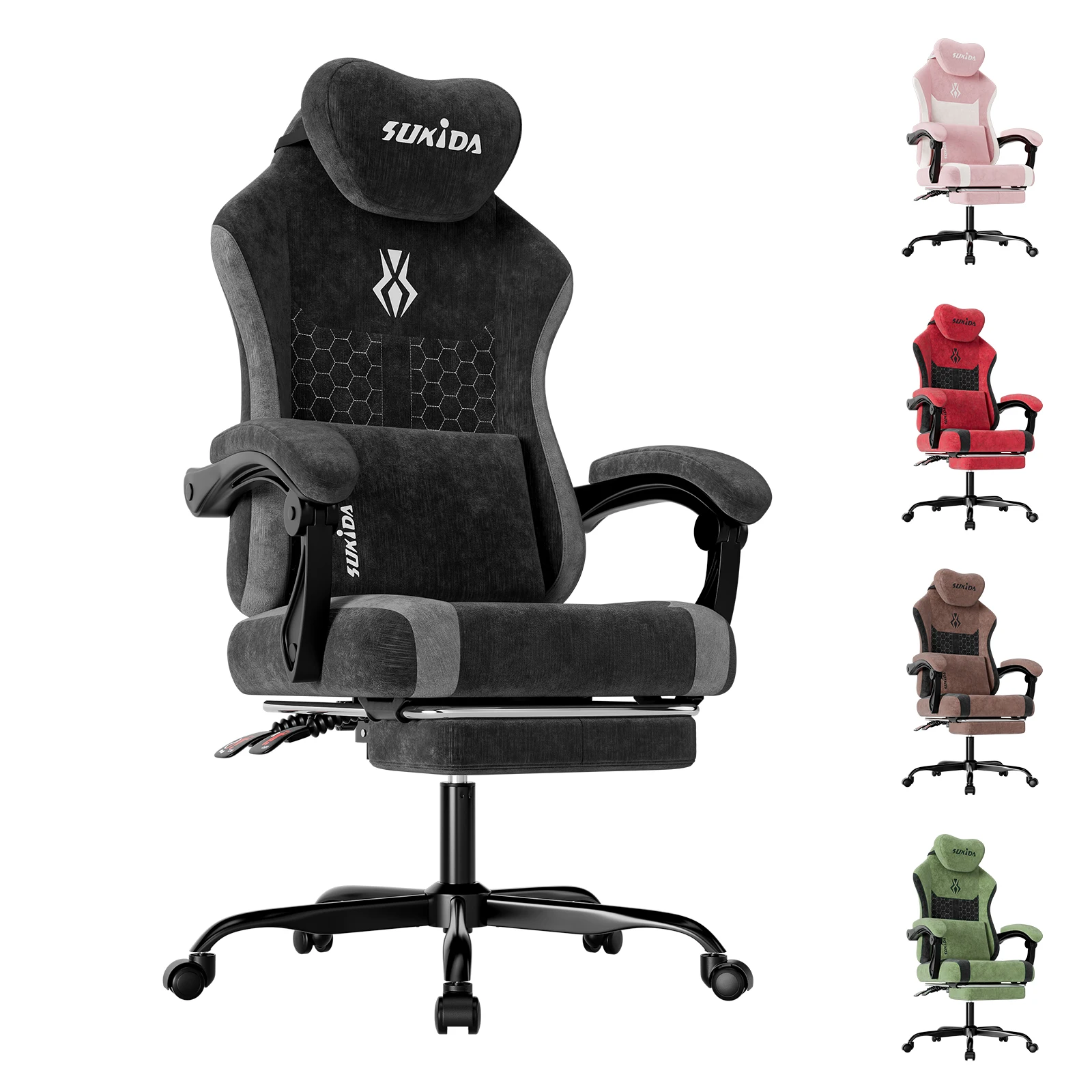SUKIDA Gaming-Stuhl Atmungsaktiver Bürostuhl Ergonomischer Bürostuhl Hochwertiger Stoff Ergonomischer PC-Stuhl