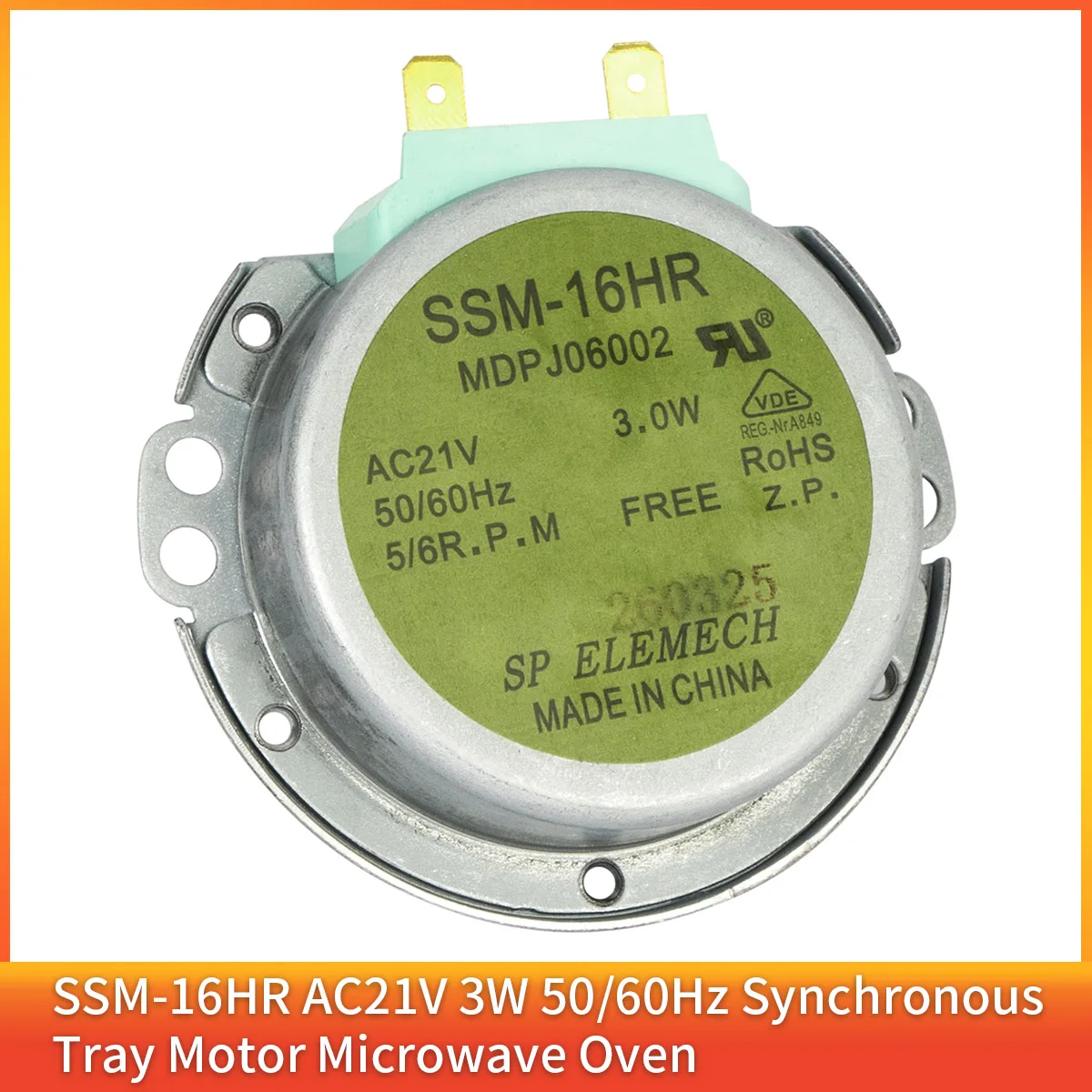 1 Stück SSM-16HR AC21V 3W 50/60Hz Mikro-Drehteller Synchronmotor Mikrowellenofen Zubehör Ersatzteil Kernkupplung Image