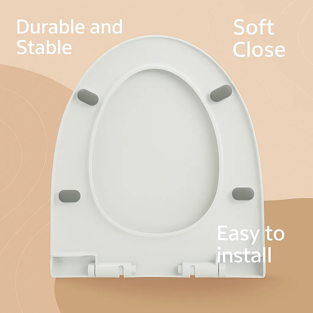 Geräuschloser Toilettensitz mit Soft-Close-Design, einfache Installation, Toilettendeckel