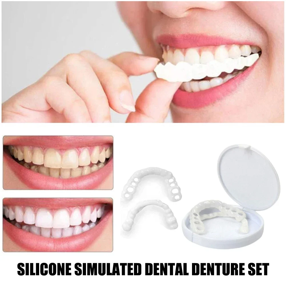8 Sets Dentsmile Unisex Temporäre Zahnverblendungen, Batterielose Sofort-Kosmetikzähne Geschenkset Image
