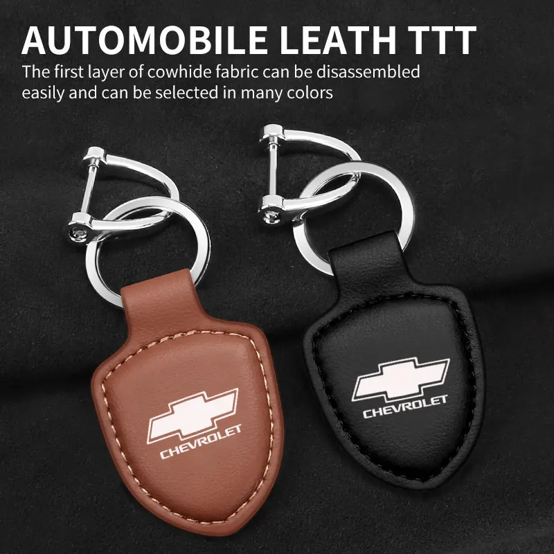Auto Schild Leder Schlüsselanhänger Schlüsselanhänger Anhänger Halter Geschenk für Chevrolet Zubehör Image