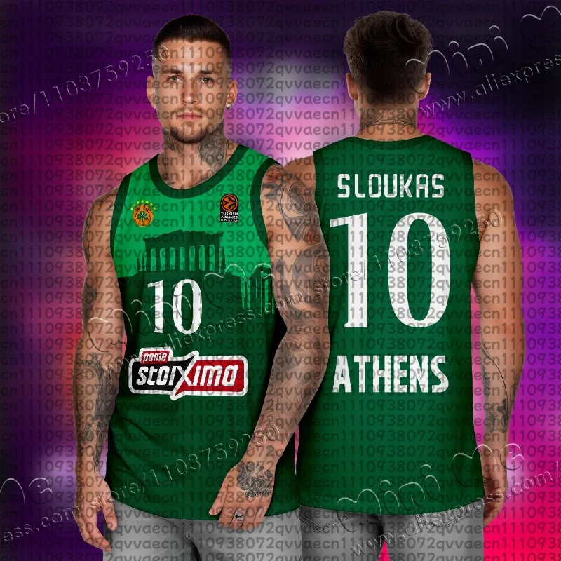 Neue Sommer-Eltern-Kind-Sportwettbewerbsweste von Panathinaikos Chediosman für den Außenbereich, schnell trocknend, atmungsaktiv, dünn Image