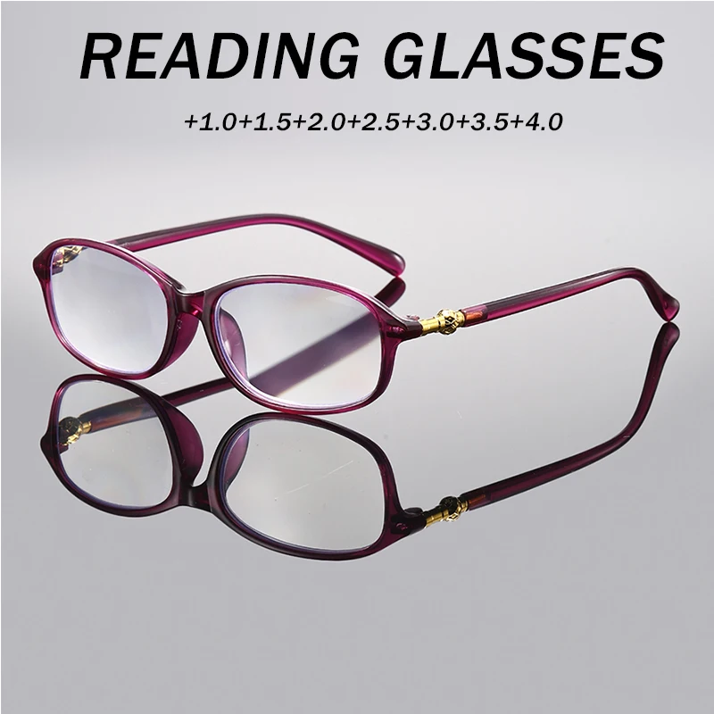 Mehrere Sehstärken verfügbar: Elegante burgunderrote Lesebrille für Damen – Blaulichtfilter-Brille +1,0 bis +4,0 mit goldenen Scharnierakzenten Image