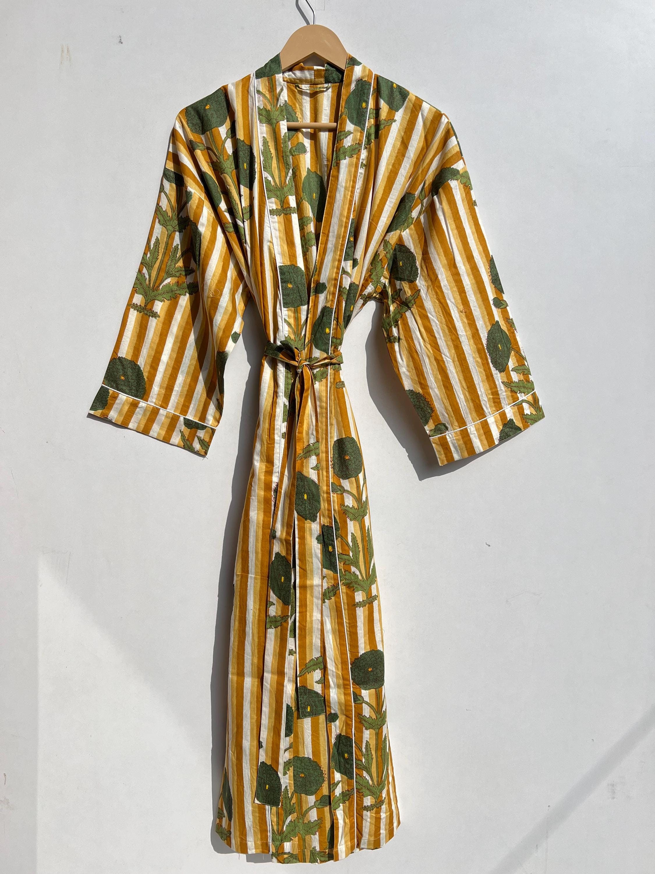 Kimono 100 % coton Robes, robes, kimono en pur coton, kimono en coton, tenues de festival, caftan kimono, kimono oriental, peignoirs pour femmes