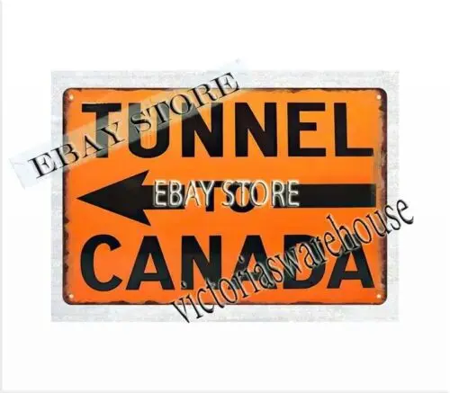 Tunnel To Canada Metall-Blechschild für den Innen- und Außenbereich, Küchenwanddekoration, Aluminium Image