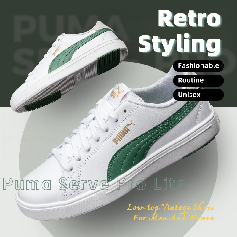 Puma Sportschuhe für Herren und Damen, Outdoor-Freizeitschuhe, Paarschuhe, atmungsaktive weiße Schuhe, Low-Top-Skateschuhe für Herren 374902-20