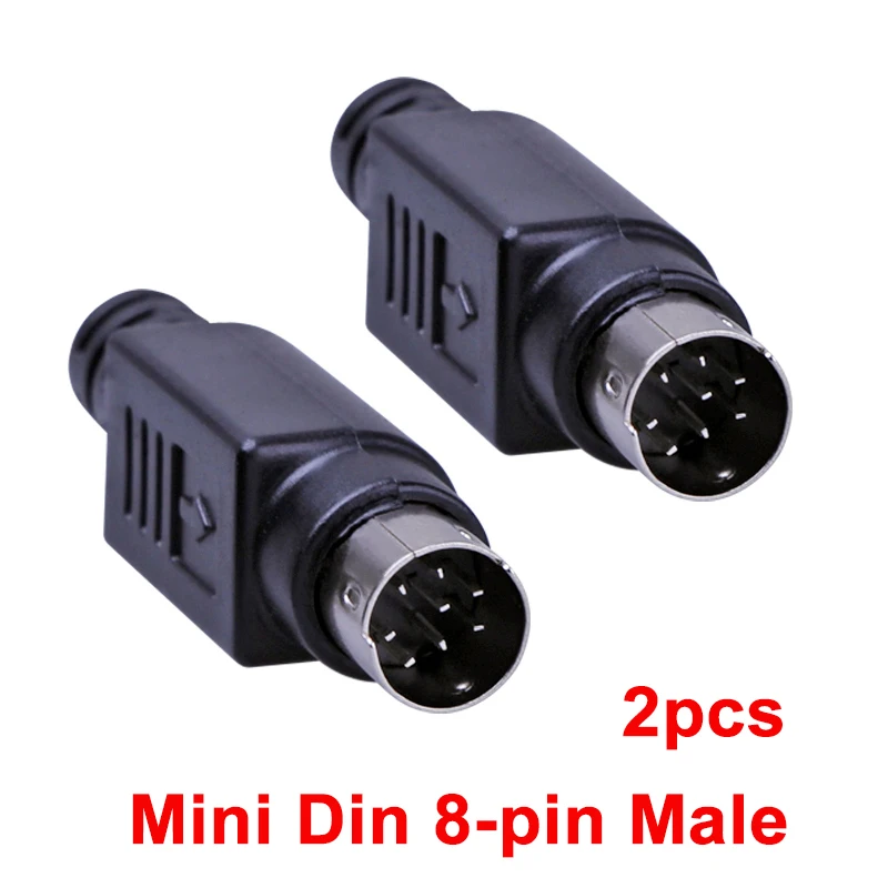 2 stücke Mini Din 8 pin Stecker Adapter PLC 8 Pin Stecker Stecker Für Löten Kabel DIY S Terminal MD8 stecker Schwarz NEUE Image
