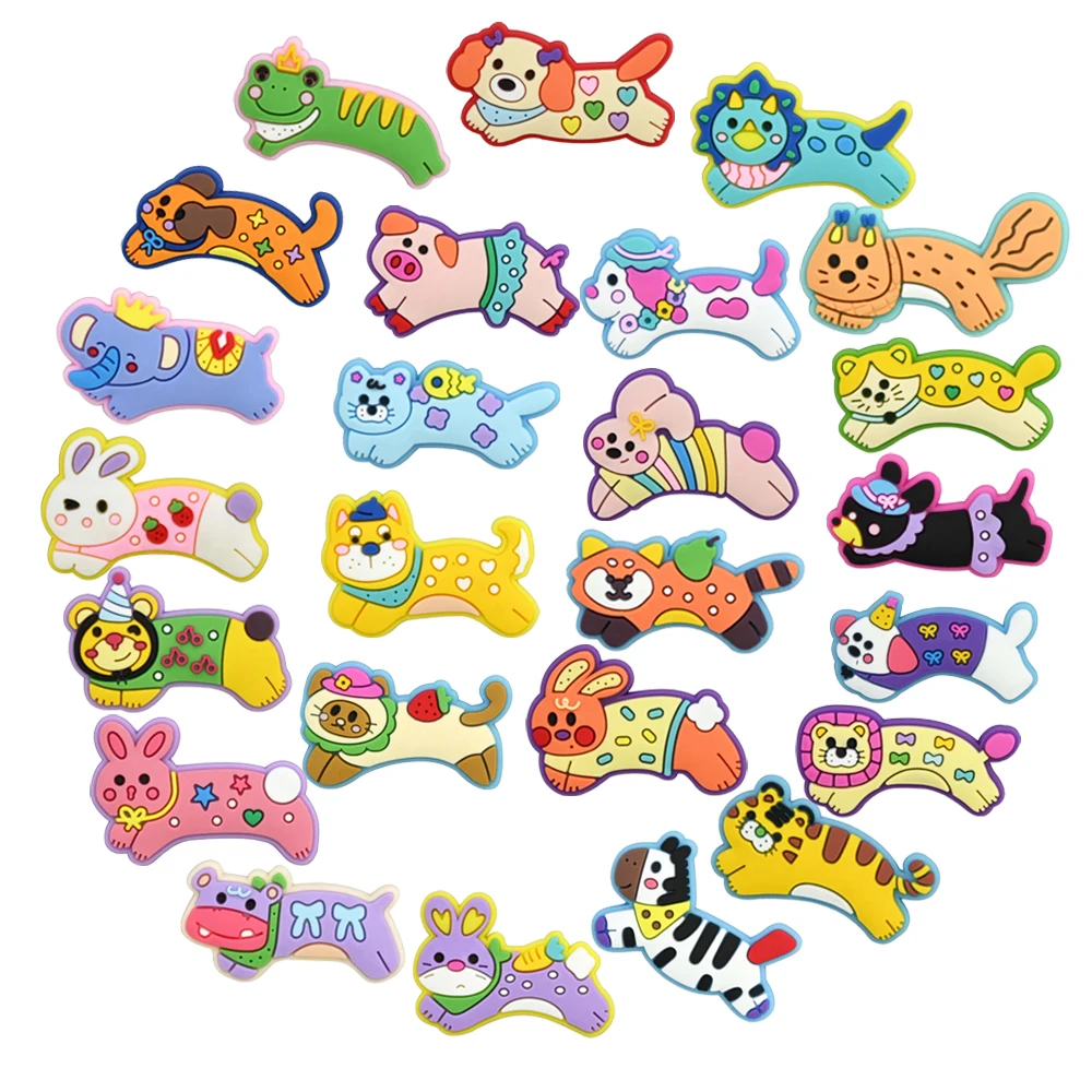 25 Stück Hot Dog Schuh-Charms, Niedliche Tier-Schuhdekorationen für Männer und Jungen, Geschenke, Clog-Zubehör, Clog-Schnallen für Sandalen