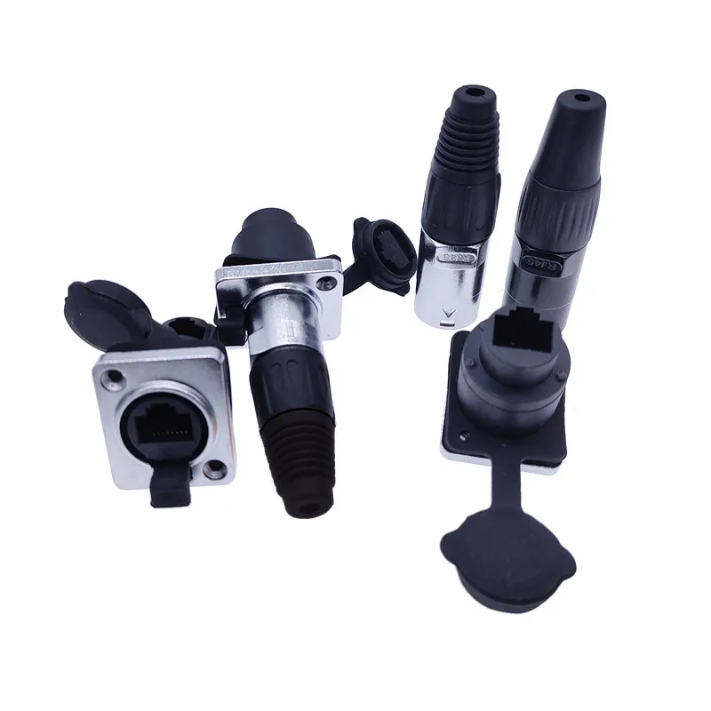 Wasserdichter RJ45-Stecker, IP65-Ethernet-Anschlüsse vom Typ D für Panelmontage Image