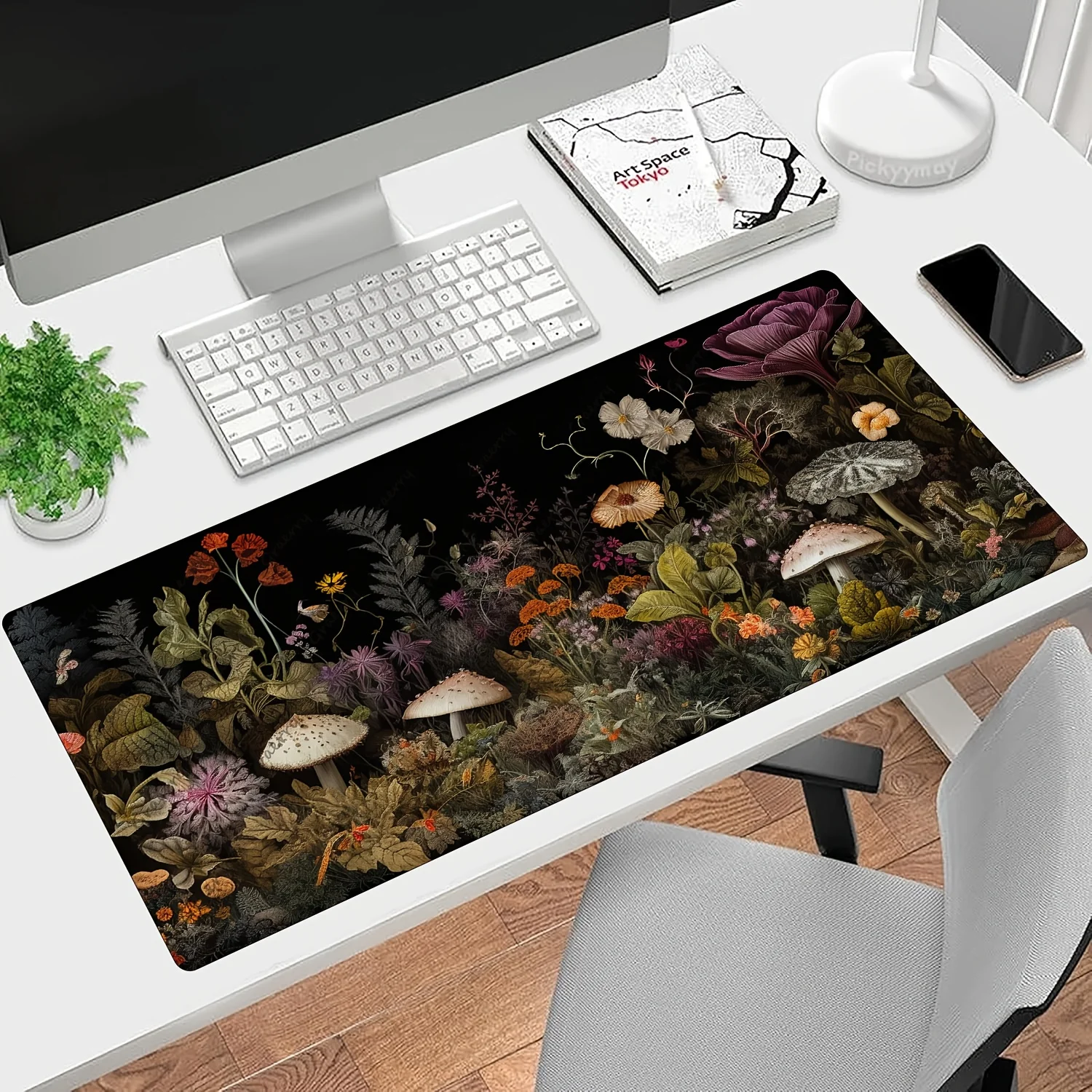 1 Stück Wildflower Mushroom Schreibtischunterlage & Gaming-Mauspad, rutschfeste, glatte Oberfläche für Büro- und Smartphone-Nutzung Image