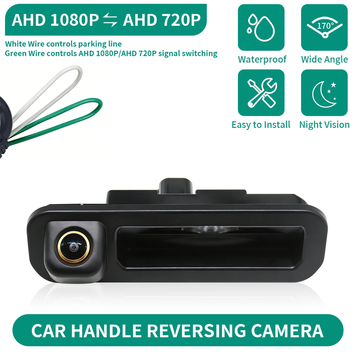 AHD 1080P Fahrzeug-Rückfahrkamera im Kofferraumgriff für Ford Focus 3 MK3 C MAX 2011-2014, wasserdicht, Nachtsicht, Parkkamera Image