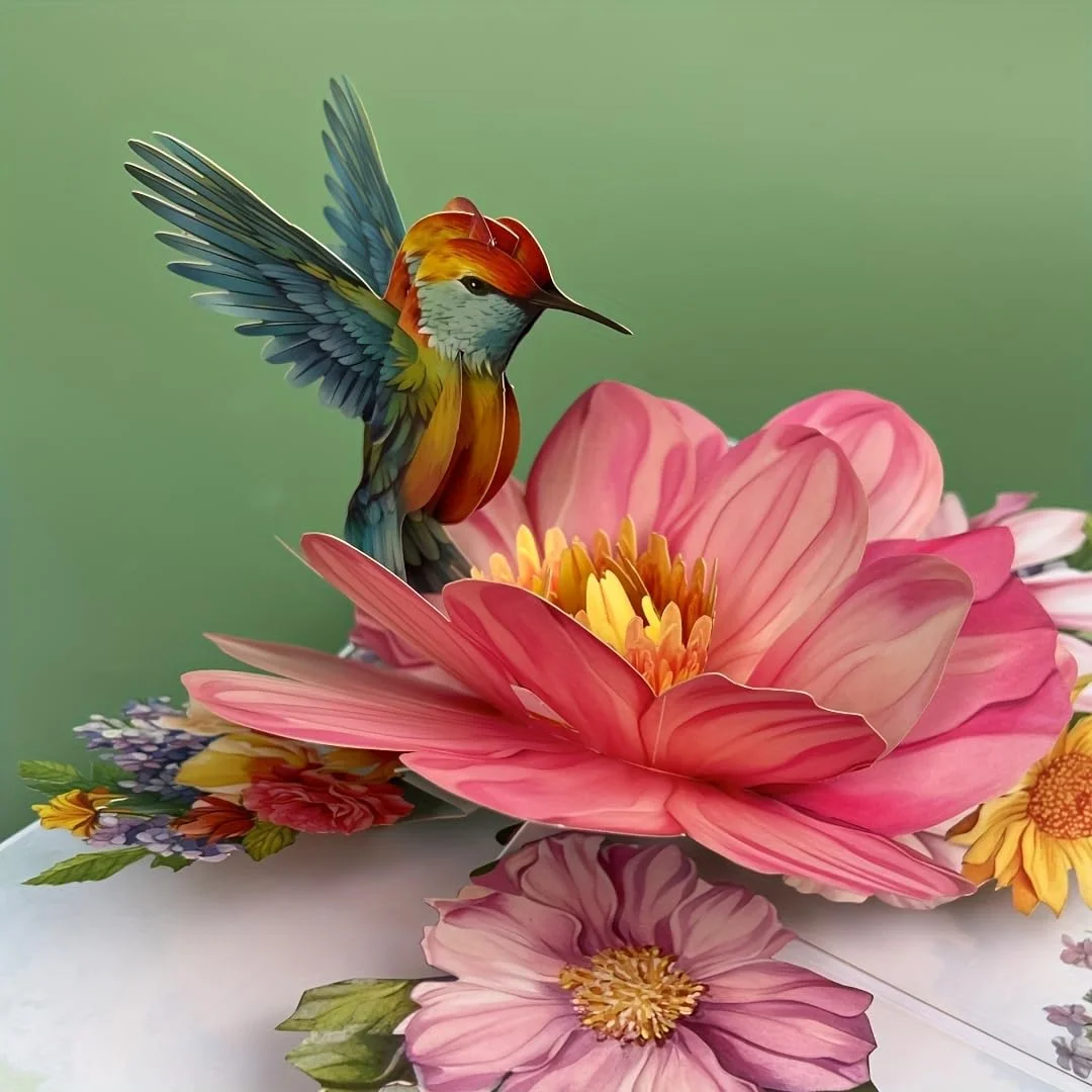 Floral Kingfisher 3D-Pop-Up-Karte, wunderschöne Grußkarte zum Geburtstag oder als Dankeschön, inklusive Umschlag, für Geburtstage, Muttertag Image