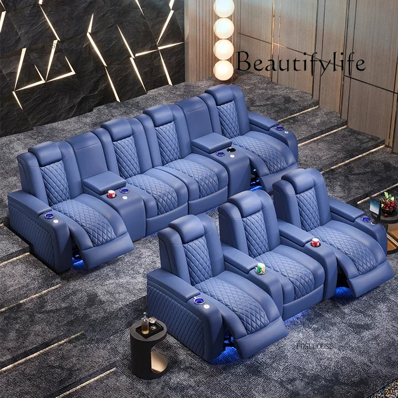 Multifunktionale elektrische Liege Wohnzimmer Sofas Kino Leder Couch Nordic Modern Relax Massage Stuhl Sofas für Kino ZZ Image