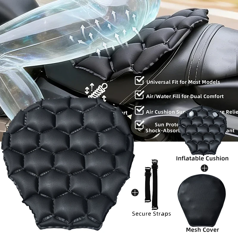 Motorrad-Gel-Sitzkissen 3D-Wabenstruktur Rutschfester Moto-Druckentlastungs-Sitzpolster Motorrad-Zubehör