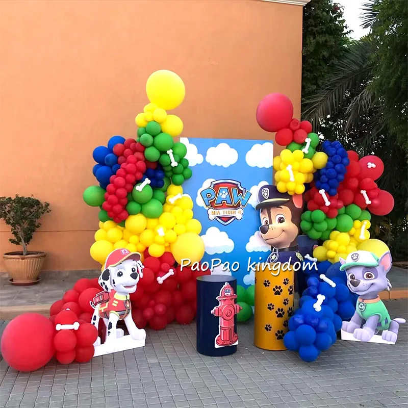 Niedliche PAW Patrol Folienballons Bogen-Girlanden-Set Latexballons Zahlenballons Geburtstag Babyparty Dekoration Geschenk Image